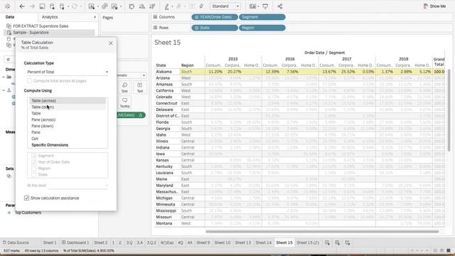 Addressing Partitions in Tableau -Country as Table and States as Pane смотреть онлайн