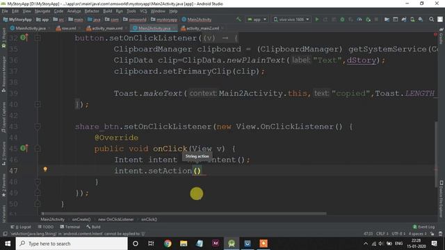 How to add share button in android studio || share text in android studio || story app part -4 Hind смотреть онлайн