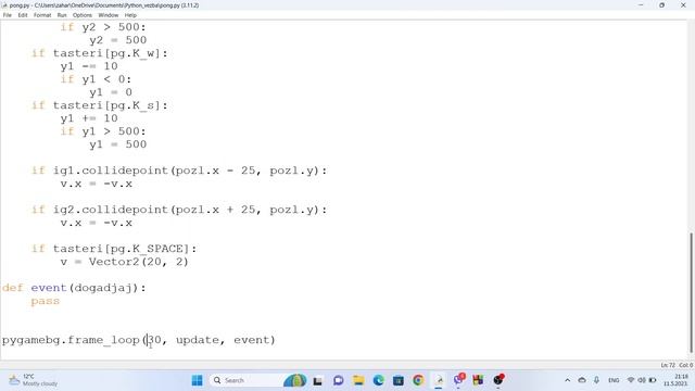 Pong game in Python Pygame смотреть онлайн
