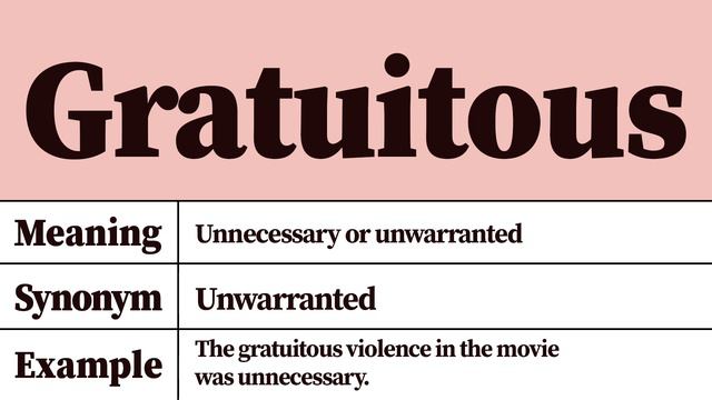 Gratuitous Meaning and Definition смотреть онлайн