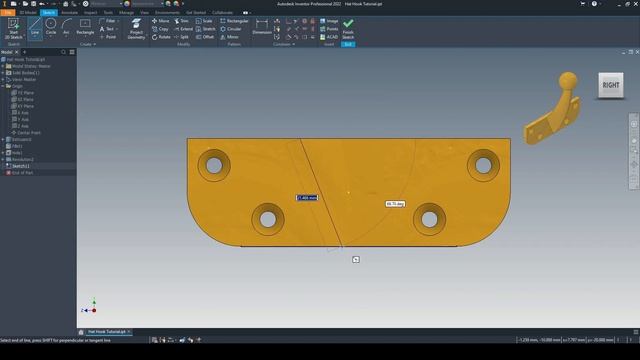 Wall-Mounted Hook | Autodesk Inventor 2022 смотреть онлайн
