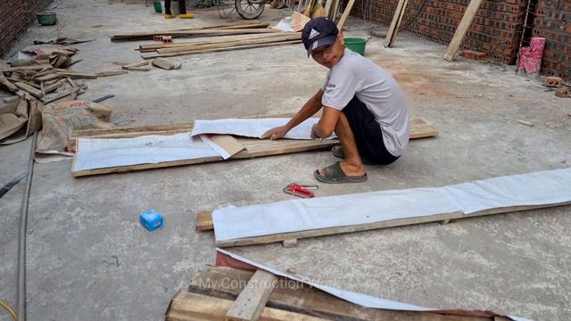 How To Build Wall With A Combination Of Steel, Brick and Concrete | My Construction Work смотреть онлайн