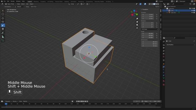 How to use boolean modifiers in Blender смотреть онлайн