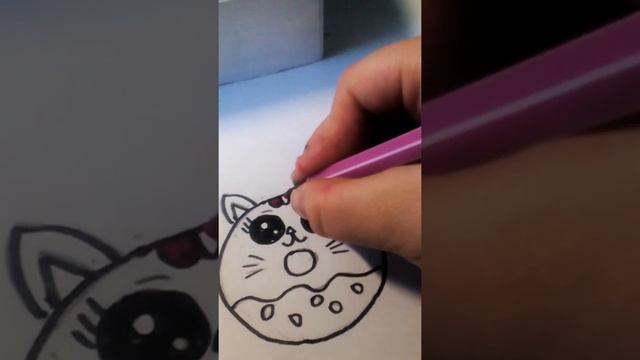 Показываю как нарисовать кота-пончика!!!! смотреть онлайн
