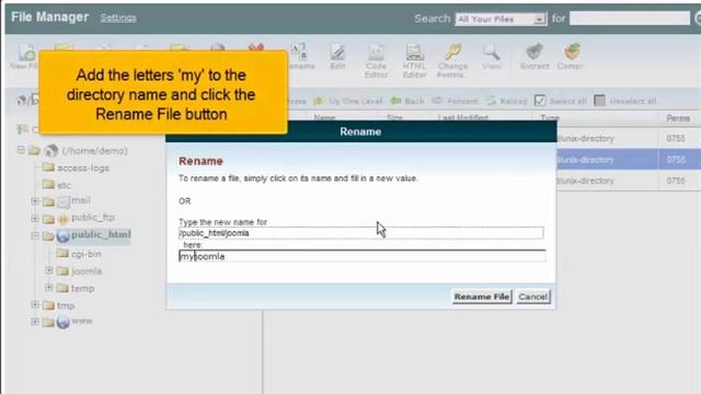 How to rename the installation directory of Joomla 2.5 using cPanel смотреть онлайн
