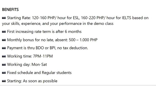 SS ACADEMY HOMEBASED ESL COMPANY, 220 PHP/ hour смотреть онлайн