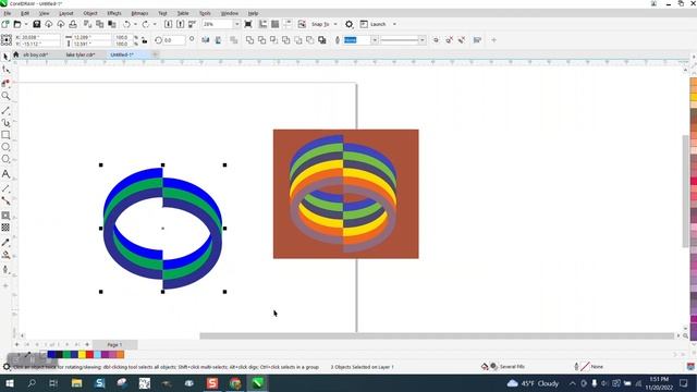 Corel Draw Tips & Tricks Broken Rings and stack them смотреть онлайн