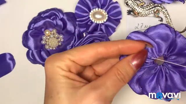 Цветы из лент 🌺. Ribbon flowers 🌺. Flores de la tela смотреть онлайн