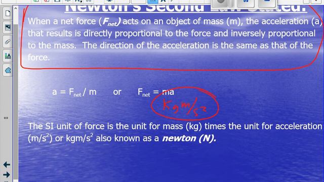 Physics 20 | Unit 2 Dynamics | Newton's Second Law Part 1 смотреть онлайн