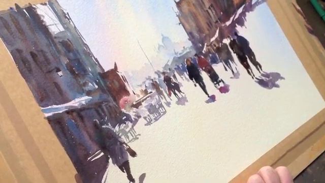 Watercolour Venetian Street Scene, Via Garibaldi (part two) смотреть онлайн