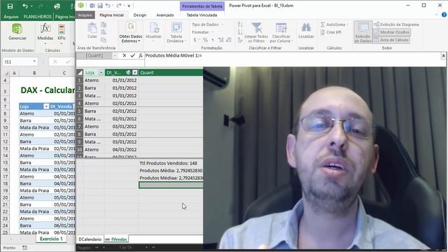 Excel 2016 - Powerpivot/Power BI - Criando Média Móvel [PARTE 1] смотреть онлайн