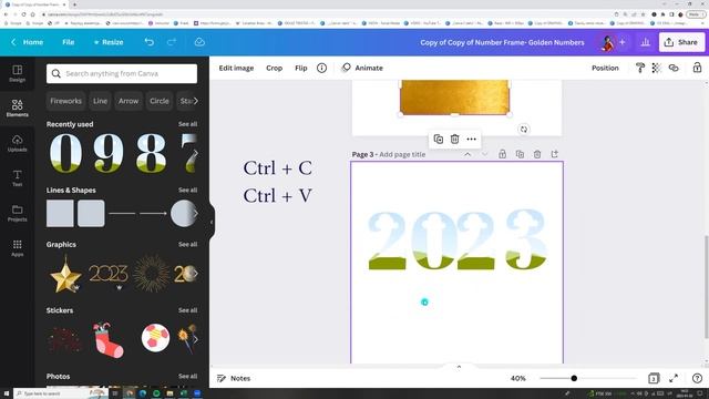 How to create golden numbers with FREE CANVA | Canva tutorial смотреть онлайн