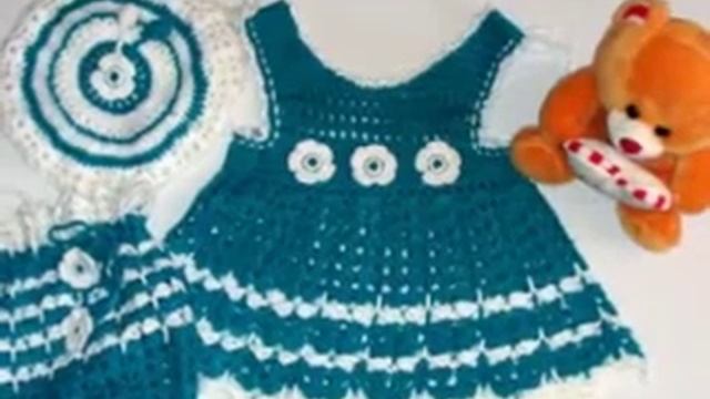 Комплект детский, связан на заказ крючком, платье, берет, сумочка, ручная работа смотреть онлайн