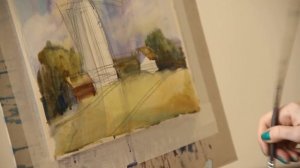 «Уроки рисования». Пейзаж с мельницей (17.03.2017)