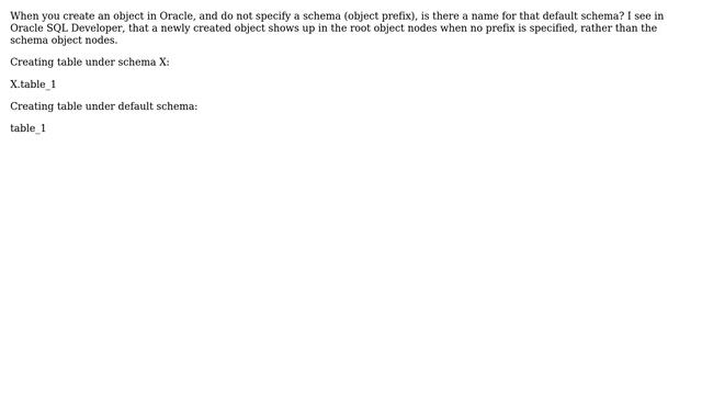 What is the name of the default schema in Oracle? смотреть онлайн