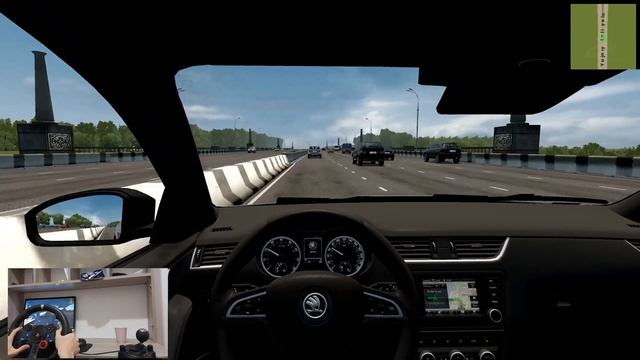 Skoda Octivia RS | City Car Driving | Steering Wheel Cam