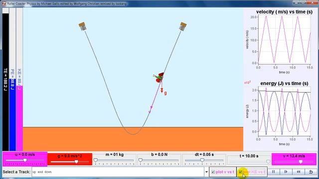 Ejs Open Source Roller Coaster Physics Model Java Applet смотреть онлайн