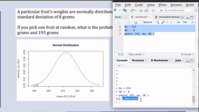 How to find the probability between two values in a normal distribution using R смотреть онлайн