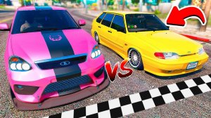 УЛИЧНЫЕ ГОНКИ НА ЧЕТЫРКЕ ВАЗ 2114 ПРОТИВ ЛАДЫ ПРИОРЫ В ГТА 5 МОДЫ! ОБЗОР МОДА В GTA 5 ВИДЕО MODS