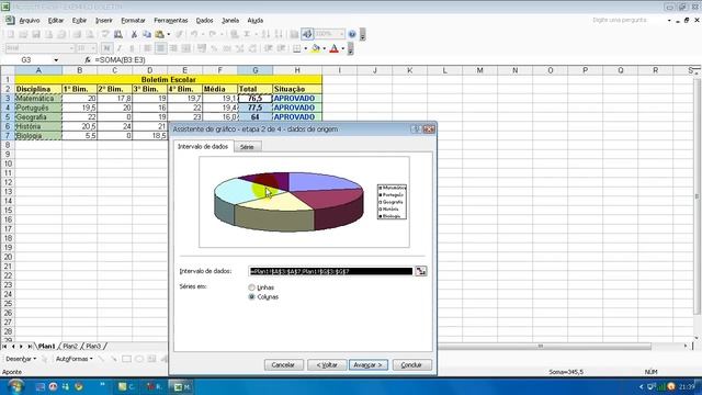 Excel 2003 - Trabalhando com Gráficos - Aula 1 - 1ª Parte смотреть онлайн