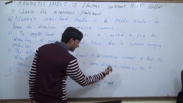 Choose the incorrect statement(a) Fleming’s right-hand rule is a simple rule to know the direction смотреть онлайн