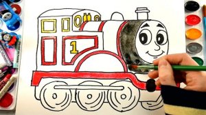 Coloring with Thomas and Fiends How to Draw Thomas the Tank Engine Learning Coloring Page