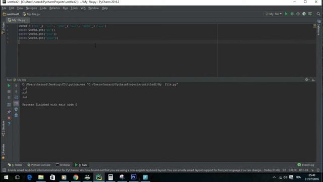 CREATE A DICTIONARY USING #python смотреть онлайн