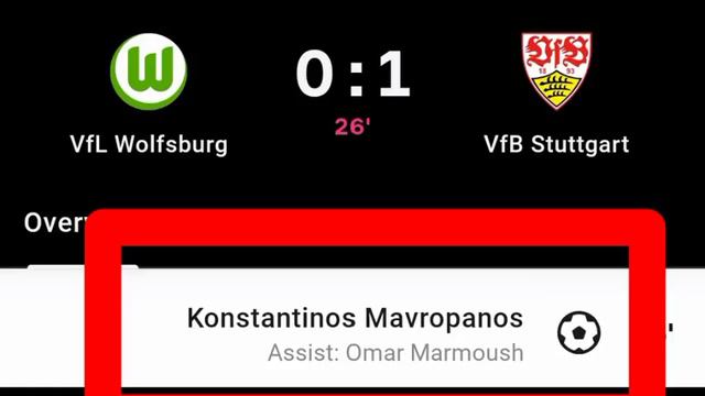Konstantinos Mavropanos Goal Vs VfL Wolfsburg | VfL Wolfsburg Vs VfB Stuttgart | 0-1 | смотреть онлайн