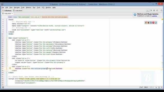 Bootstrap 4. Урок 6. Кнопки смотреть онлайн