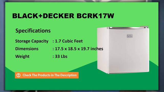 BLACK+DECKER BCRK17W Mini Fridge For Dorm Review - Best Mini Fridge For Dorm 2020 смотреть онлайн