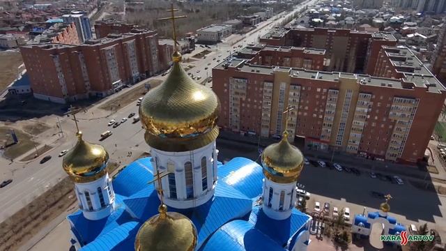 Skydio2 над Свято-Успенским кафедральным собором (г. Астана/Нур-Султан). смотреть онлайн