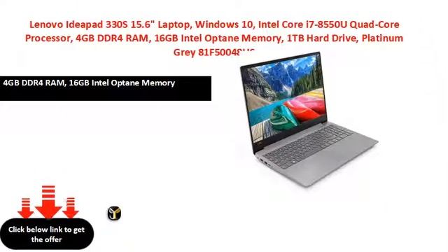 Lenovo Ideapad 330S 15.6 Laptop, Windows 10, Intel Core i7-8550U смотреть онлайн