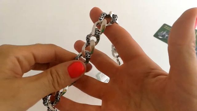 Серебряный браслет Череп ( панцирный) смотреть онлайн