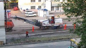 Дорожная фреза срез асфальта утро 2 часть