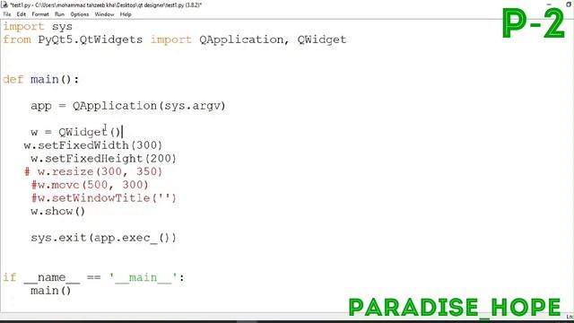 P-2 PyQt5 QWidget fixed size #paradisehope#paradise_hope #pyqt5 смотреть онлайн
