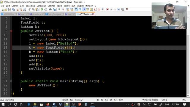 Creating a simple Java GUI application using AWT components смотреть онлайн