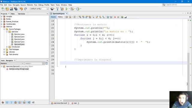 77 . Curso de Java II Matrices II Ejercicio - Imprimir la diagonal principal de una matriz смотреть онлайн