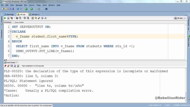 PL/SQL tutorial 4: Anchored Datatype (%TYPE) in PL/SQL By Manish Sharma RebellionRider смотреть онлайн