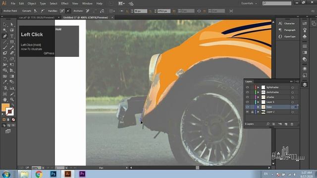 Flat Car Illustration In Adobe Illustrator Without Sketch | Syeda's Graphics смотреть онлайн