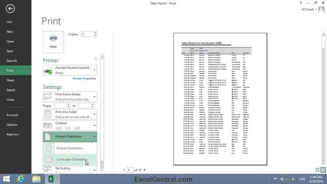 7-1: Excel Paper Orientation (Portrait or Landscape) and Print Preview смотреть онлайн