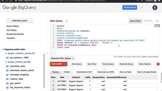 Filtering BigQuery data with WHERE смотреть онлайн