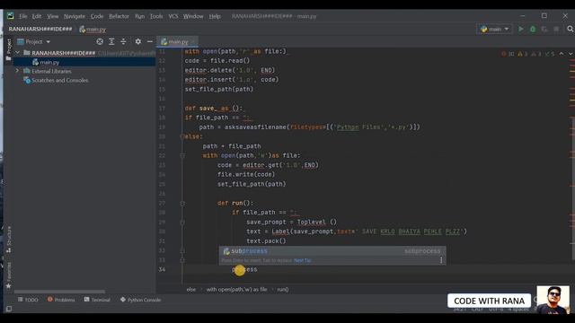 LEARN TO MAKE YOUR OWN IDE USING PYTHON смотреть онлайн