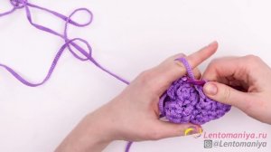 Вязаная ракушка из шнура, трикотажной пряжи крючком