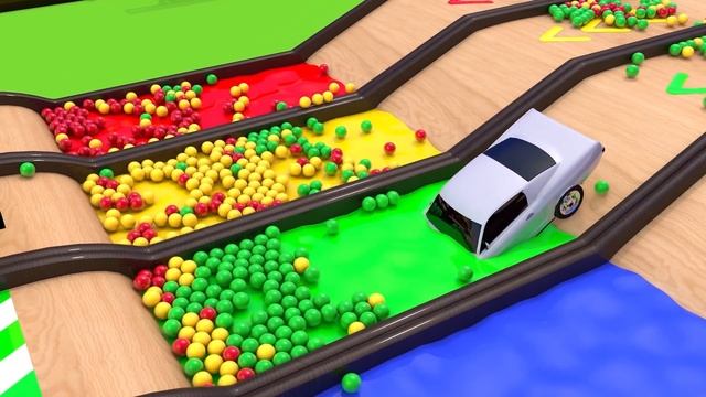 Learn Colors With Toy Cars & Street Vehicles In Magic Slide Pretend Play For Kids ??????