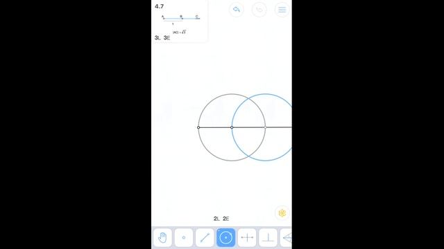 Euclidea - 4. Дельта (Delta) - 4.7 Квадратный корень из 3