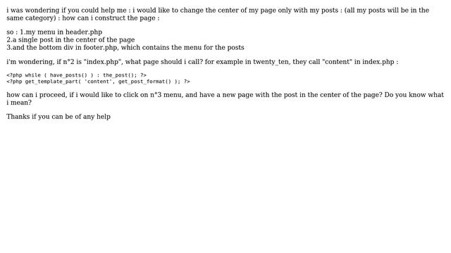 Wordpress: What template-part to call, to have my post in the center of the page? смотреть онлайн