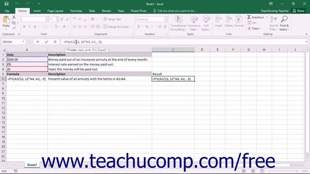 Microsoft Excel 2016 Training for Lawyers: The Pv Function, Tutorial Lesson смотреть онлайн