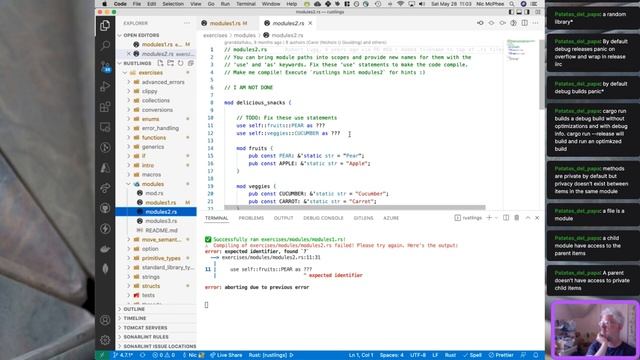 Episode 2: Going through the Rustlings exercises, part 2 смотреть онлайн