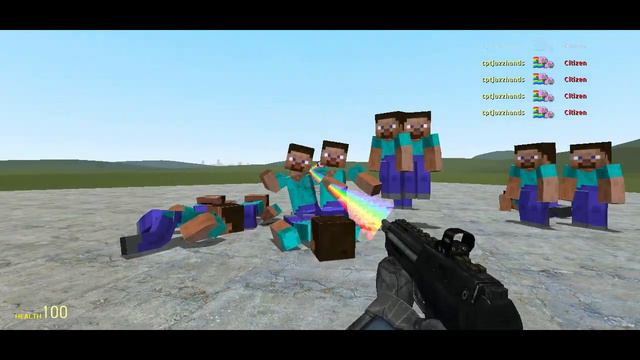 Garry's Mod: Nyan Cat weapon Vs Minecraft Steve's смотреть онлайн