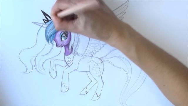 Как нарисовать ПОНИ принцессу ЛУНУ how to draw PONY step by step | Art School смотреть онлайн